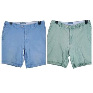 Peter Millar Crown Sport Chino Golf Shorts Mens 36 Blue Green (36x9) Lot Of 2